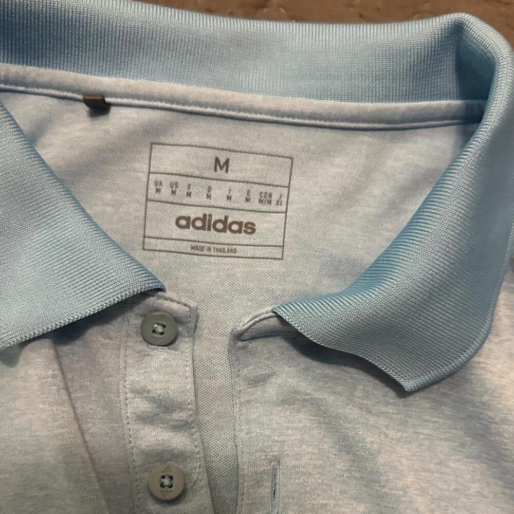 Adidas light blue polo shirt